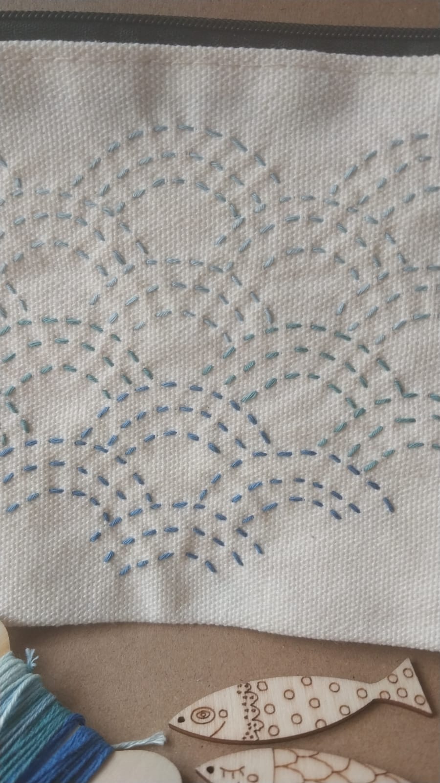The Seigaiha Pencil Bag - Sashiko
