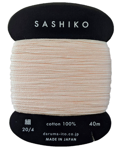 Daruma Sashiko Thread 40m - Fine - Palest Pink - 209 - Sashiko