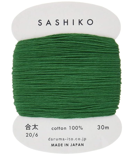 Daruma Sashiko Thread 30m - Medium - Forest Green -208 - Sashiko