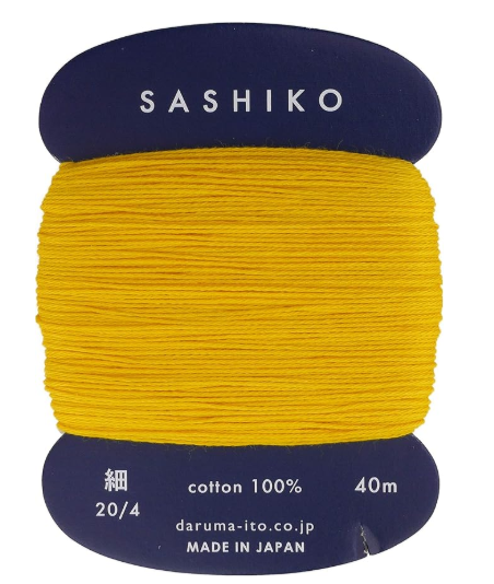 Daruma Sashiko Thread 40m - Fine - Sunflower- 204 - Sashiko