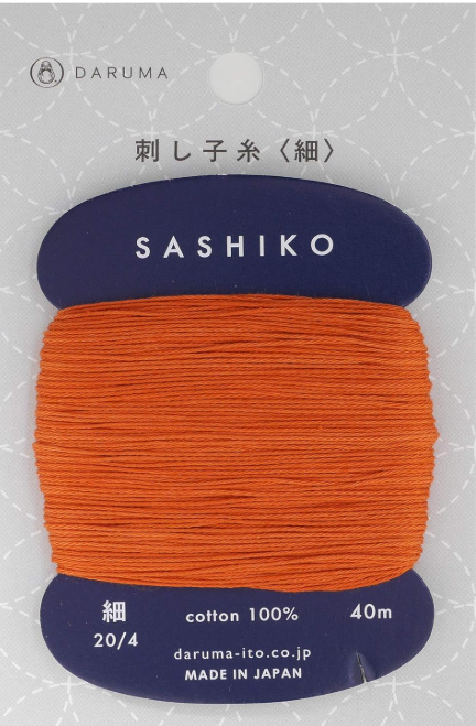 Daruma Sashiko Thread 40m - Fine - Burnt Orange- 214 - Sashiko