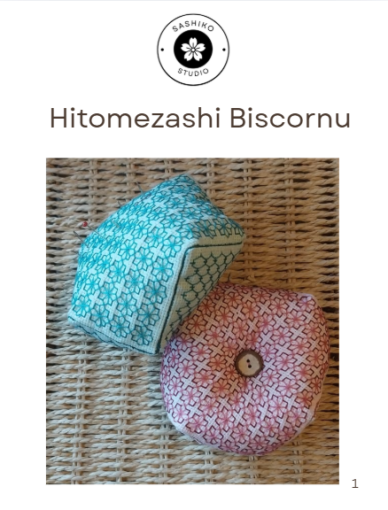 Hitomezashi Biscornu: Digital PDF Guide - Sashiko