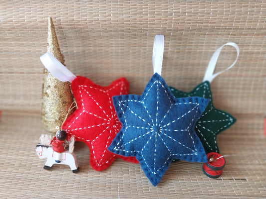 Sashiko Christmas Star Decoration Kit - Sashiko
